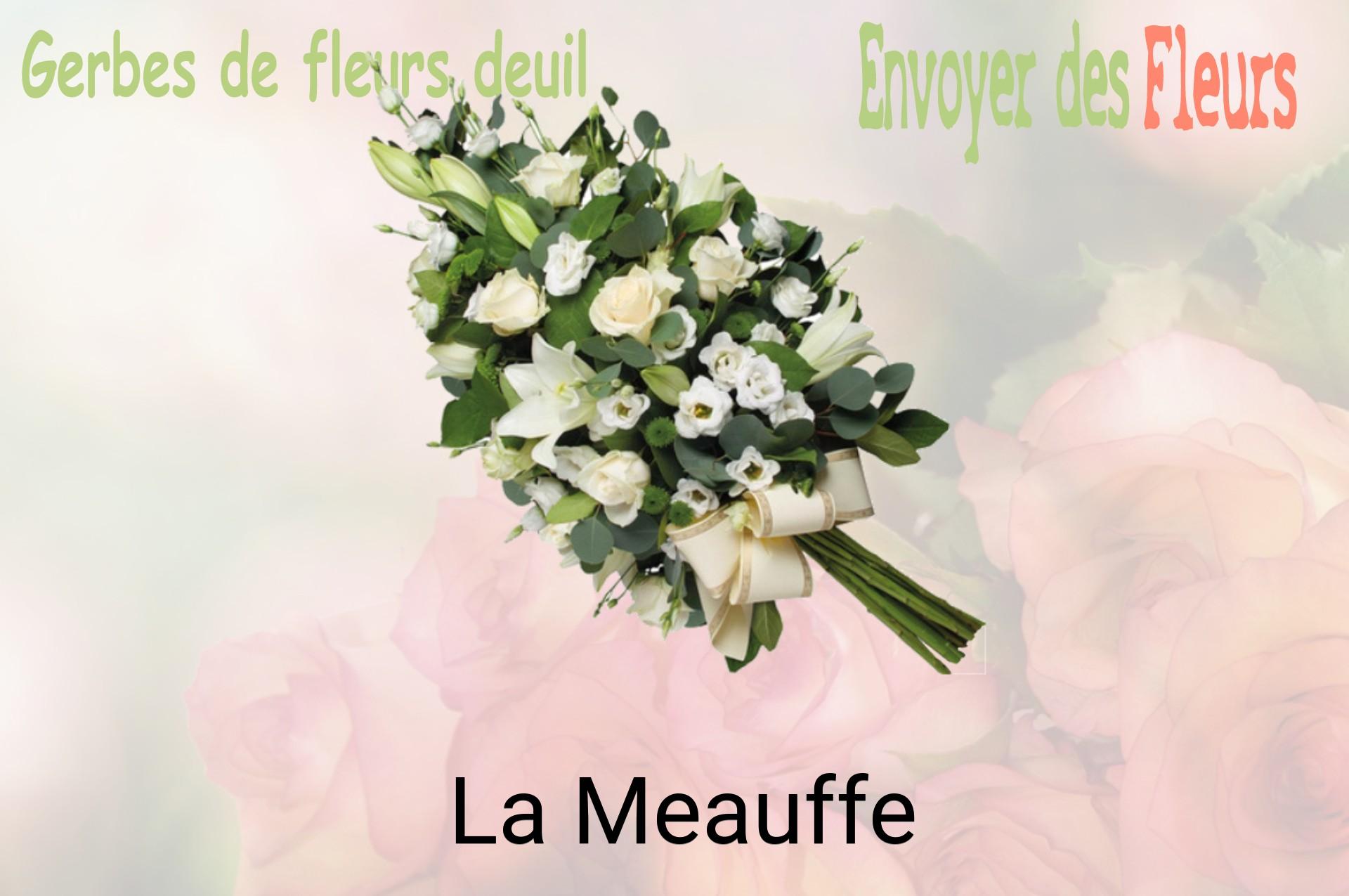 Gerbe de fleurs de deuil livrée à La Meauffe